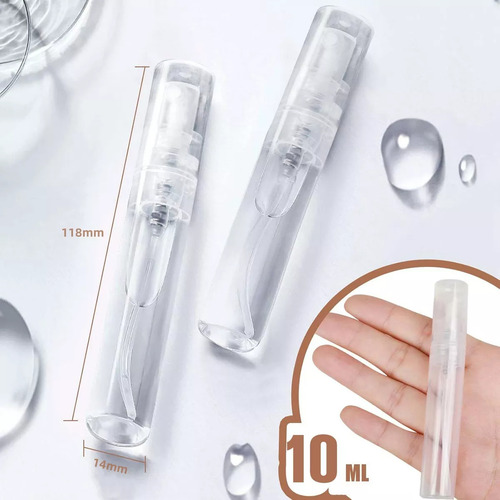 100 Pcs 10ml Mini Botellas Spray Perfume Vidrio Recargables