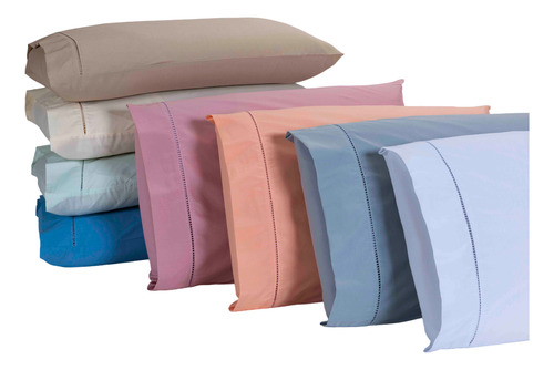 6 Fronhas 100% Algodão 200 Fios Ponto Palito Percal 75x55cm