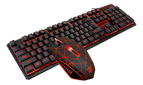 Combo Mouse Com Teclado Gaming Com Fio Usb