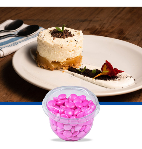 Contenedor Para Postre Con Tapa Baja 110ml 6x5cm 100 Piezas Transparente