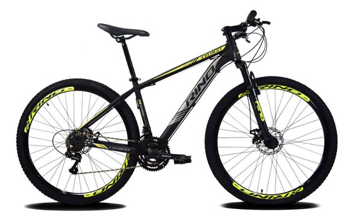 Bicicleta Rino Everest 29 Freio Disco 21v Câmbios Shimano Cor Preto/amarelo Tamanho Do Quadro 19