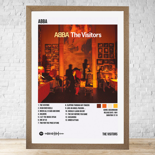 Cuadro Abba The Visitors 30x40 C/vidrio Y Marco Madera C761 Marrón Claro Moderno