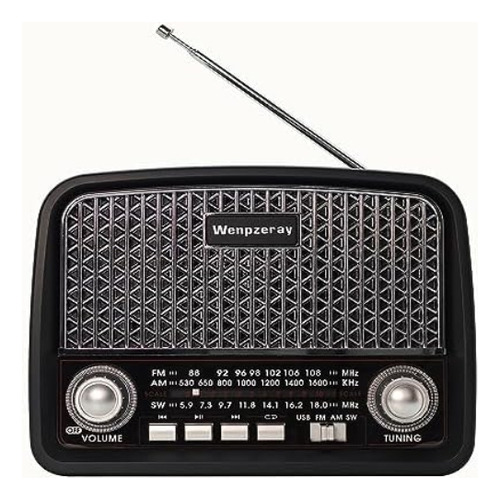 Wenpzeray D-612 Radio Vintage Portátil Am Fm Receptor De Ban