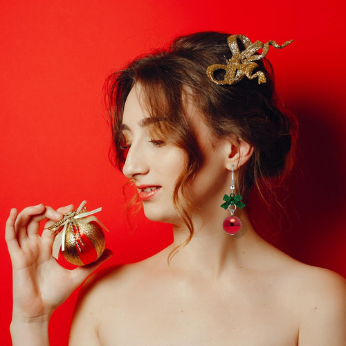Pendientes Colgantes Navideños Para Mujer