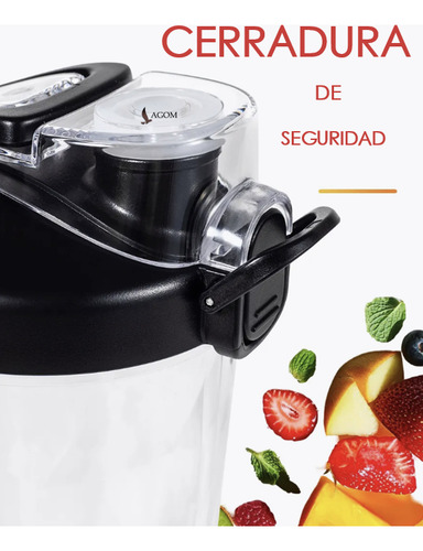 Licuadora Portátil Lagom A9 Black Mini Exprimidor Recargable