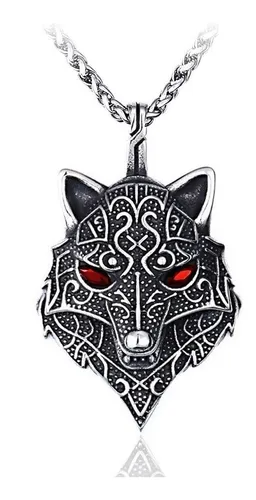 comprar Collar Lobo Vikingo Clet Nórdico Acero Inoxidable Hombre