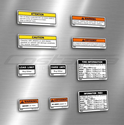 Calcos Yamaha Super Tenere 750 Warning Informacion