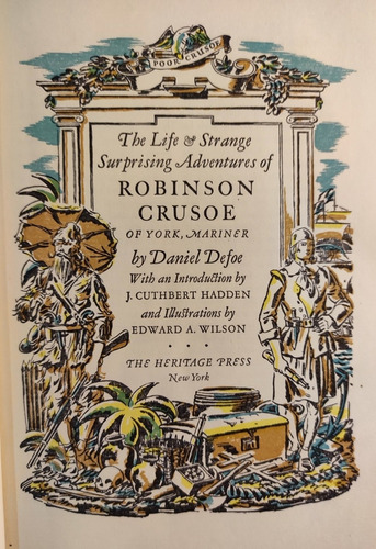 Robinson Crusoe. Daniel Defoe. En Inglés. Antiguo Ilustrado 