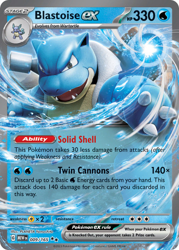 Blastoise Ex 9/165 Cartas Pokemon 151 Scarlet & Violet