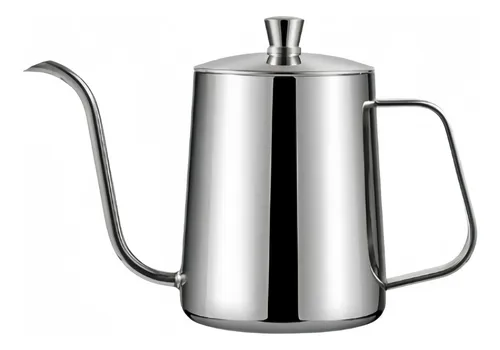 Bule Inox Bico Fino Longo Barista Café 600ml Aço 304 Prateado