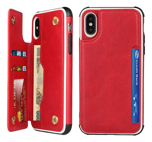 Zouzt Funda Para iPhone X Funda iPhone XS Funda Tipo Cartera