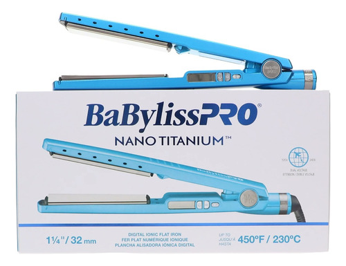 Plancha Babylisspro Digital Nanotitanium Azul Celeste 1¼  