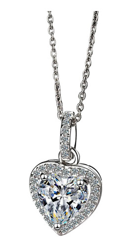 Collar De Plata 925 Con Colgante De Corazon /