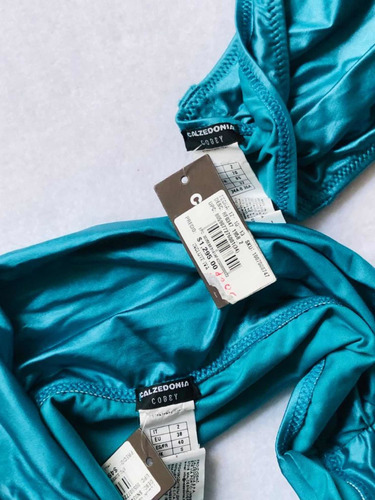 Intimissimi Calzedonia Bikini Tiro Alto Azul Satinado