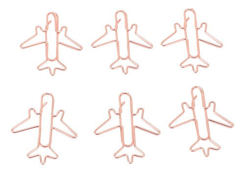 Lindos Sujetapapeles Con Forma De Avión, 80 Unidades, Oro Ro