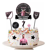 Comprar Kit Imprimible Topper Torta Messi Inter Miami Fc Editable