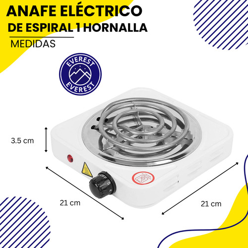 Cocina Eléctrica De Espiral 1000w Anafe De 1 Hornalla Compacto Y Eficiente Ideal Para El Hogar De Alta Calidad Everest