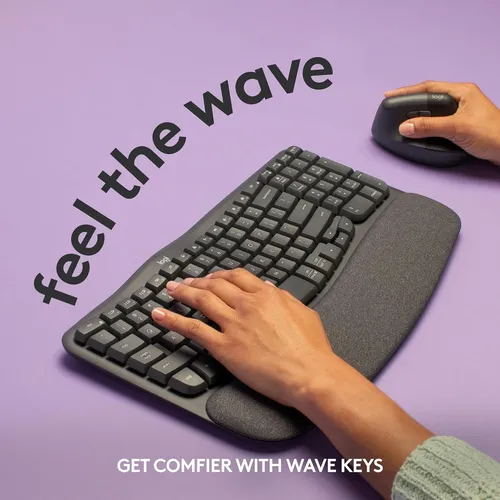 Teclado Logitech Wave Keys Ergo Inalambrico Negro Sp C