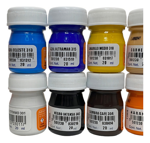 Set Pintura Acrílica Politec 20ml Colores Básicos 12 Piezas