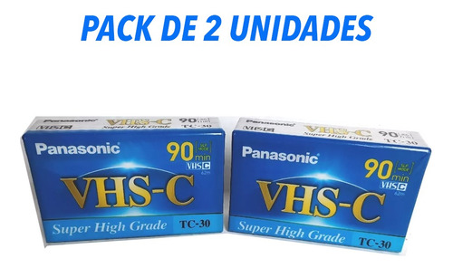 Cassette Panasonic Vhs-c Tc 30 Rec Time 90 Minutos Pack 2