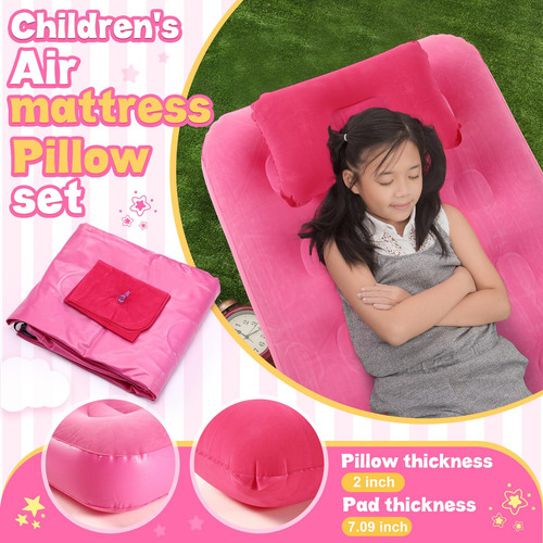 Colchón De Aire Inflable Para Niños Con Almohada Incluida Color