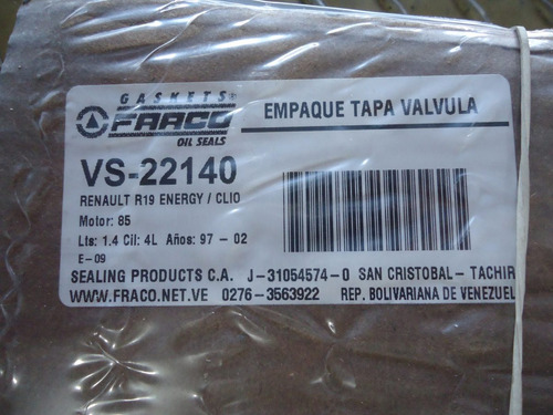 Empacadura Tapa Valvula Renault 19 Energy Clio 1 1.4