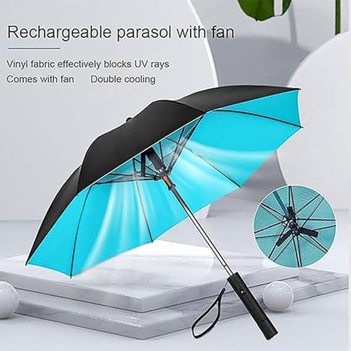 Guarda-chuva 3 Em 1 Com Ventilador, Guarda-chuva Portátil