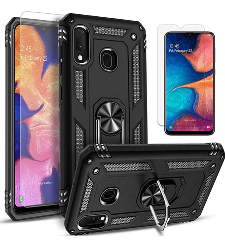 Funda Reforzada Con Anillo Y Vidrio Templado Para Galaxy ...