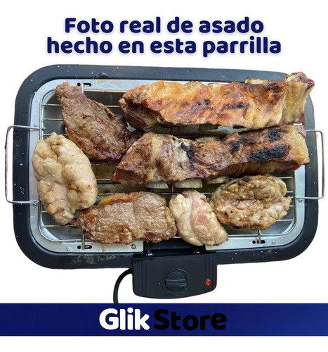 Parrilla Eléctrica Gril Portatil Balcon Regulado Temperatura Negro