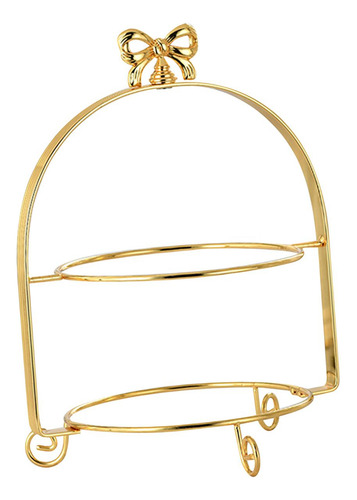 Sobremesa Display Frutas Prato Rack Festa Camada Dupla Ouro