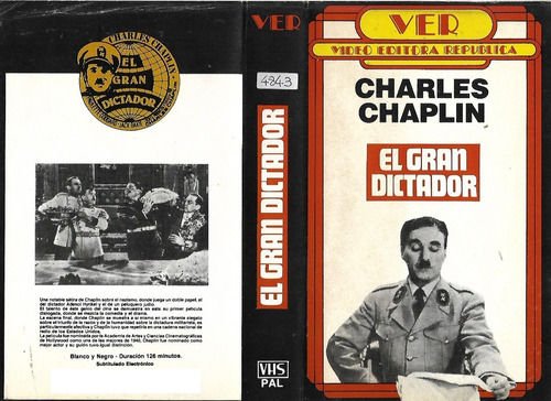 Charles Chaplin El Gran Dictador Vhs 1940