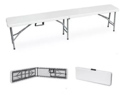 Banca Plegable Sunable 180x28x43 Cm Acabado De La Estructura Liso Color Blanco