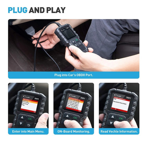 Imagen 3 de 9 de Escaner Launch Creader 3001 Obd2 Lector Automotriz Scanner