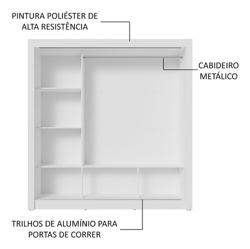 Ropero Closet Madesa 3 Puertas 1 Espejo Bb Color Blanco