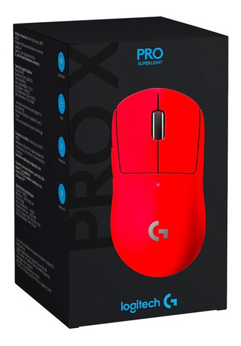 Mouse Logitech G Pro X Superlight Wireleess Hero 25k Red