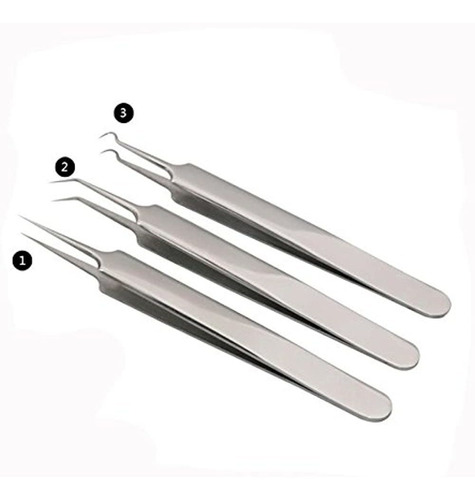 1set (3pcs) Silver Professional Remove Conjunto De Pinzas Bl