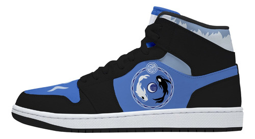 Tenis Agua Azul Avatar Aang Bota Hi Top