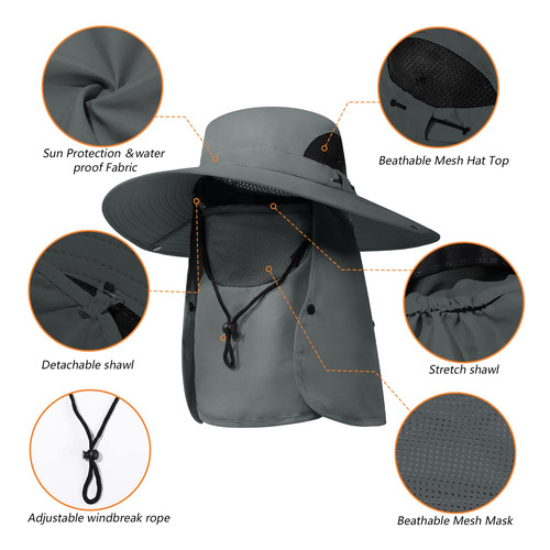Sombrero Para Sol Hombre, Sombrero Con Protección Solar Uv