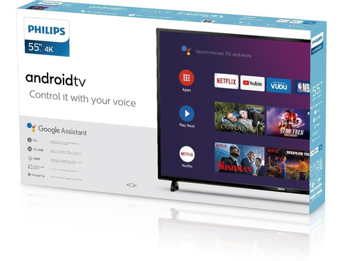 Imagen 1 de 4 de Tv Philips 55  4k Ultra Hd (2160p) Android Tv