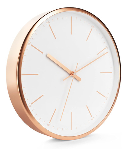 Driini Moderno Reloj De Pared Analgico De Oro Rosa  Marco De