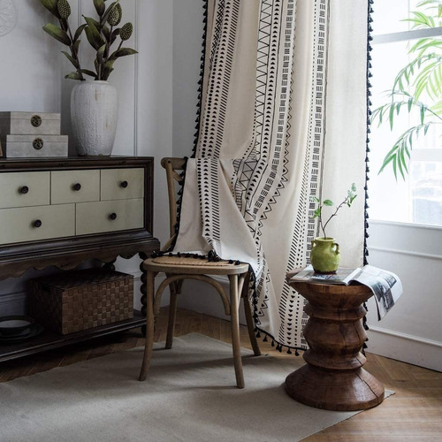 Cortinas De Ventana Con Borlas Para Sala De Estar