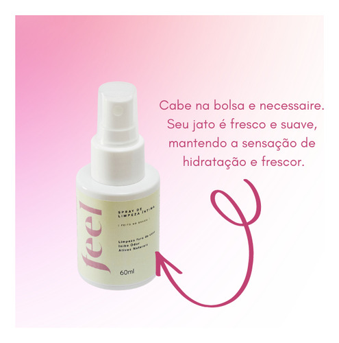 Spray De Limpeza Íntima Feel 60ml Com Melaleuca Prebióticos