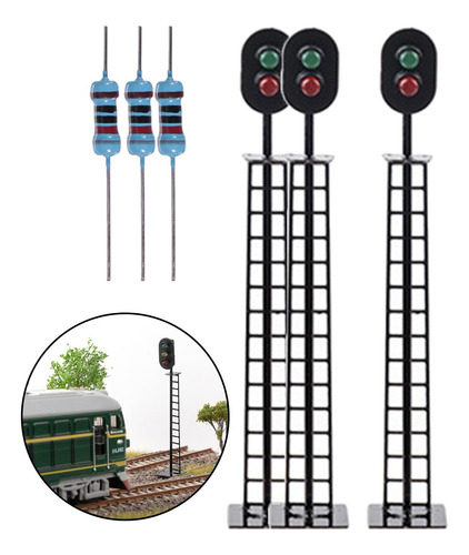2 Modelo Ferrocarril Señales Luces De Bloques B