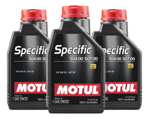 Kit 3 Óleos Motor Carro Motul Specific 504 00 507 00 0w30