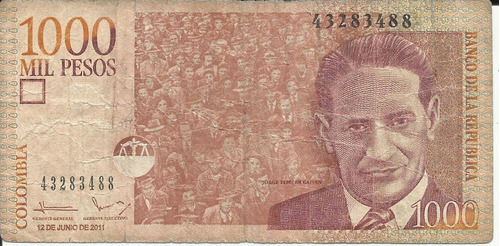 Colombia 1000 Pesos 12 Junio 2011