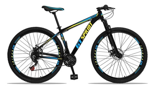 Bicicleta  de passeio GT Sprint MX1 alumínio suspensão aro 29 17" 21v freios de disco mecânico cor azul/amarelo