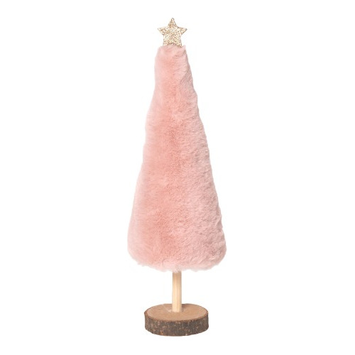 Árbol Navideño 29x9 Cm De Piel Rosa O Natural Deco Tendencia