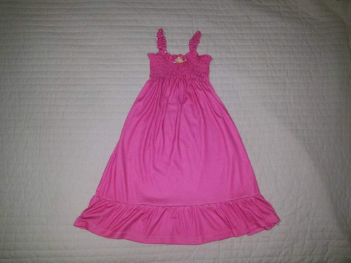 Vestidito Solera Color Rosa Con Lunares Blancos Niña Talle 8