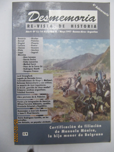 Desmemoria Revista De Historia Nº 13/14 1997