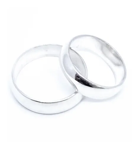 Argollas Lisas Para Boda en Plata Maciza Ley .925